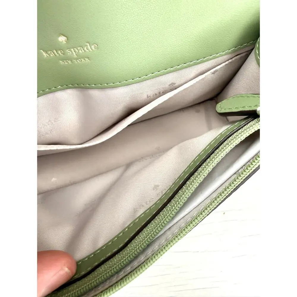 Kate Spade Knott Mini Crossbody Bag Balsam Green Pebbled Leather NWT KM611